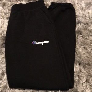 Black Embroidered Patch Sweatpants